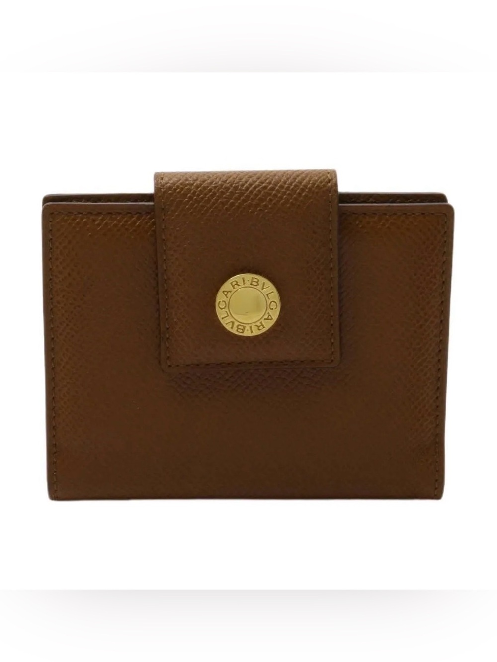 Bulgari Brown Leather Compact Wallet